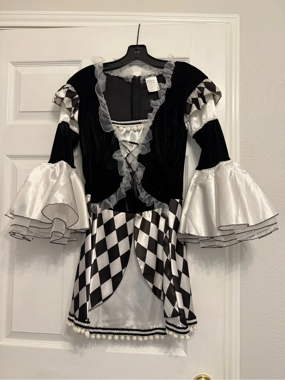 Black & White Harlequin Kids Costume Dress